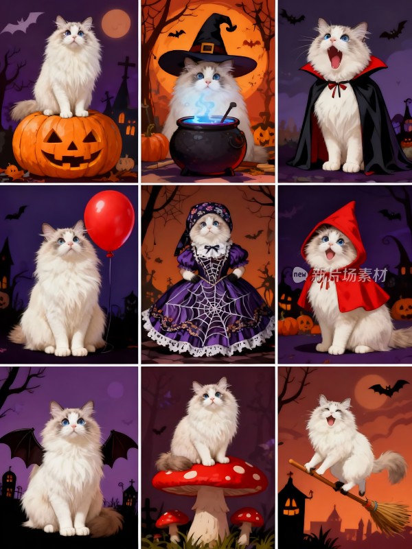 万圣节猫咪大集合萌宠造型可爱来袭！