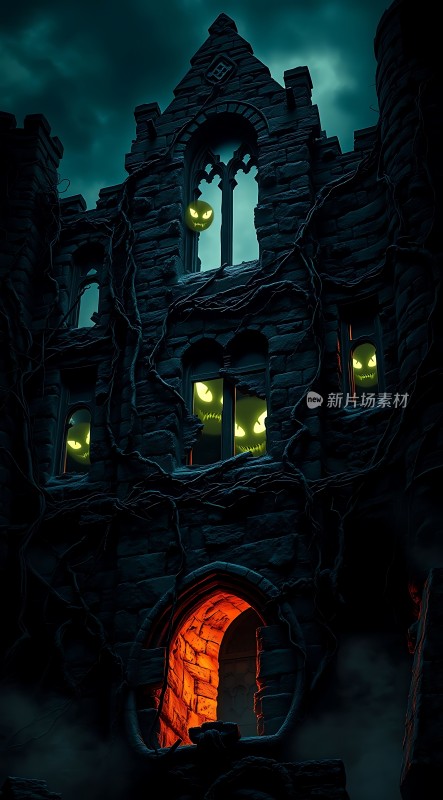 万圣节之夜鬼影幢幢的古堡