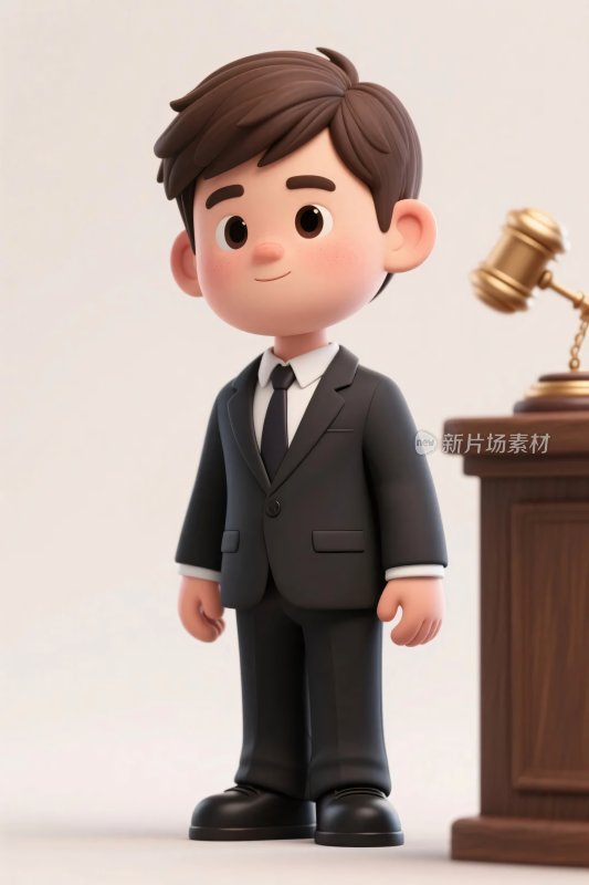 卡通律师形象插画