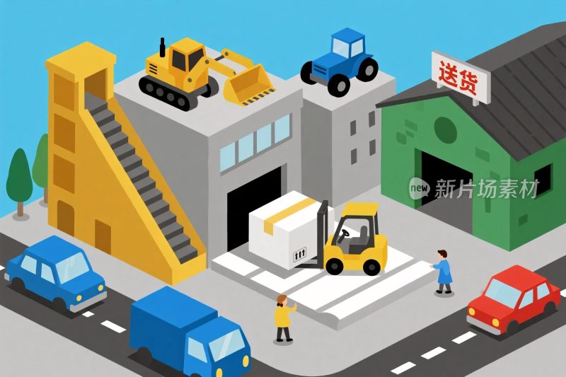 物流运输作业插画