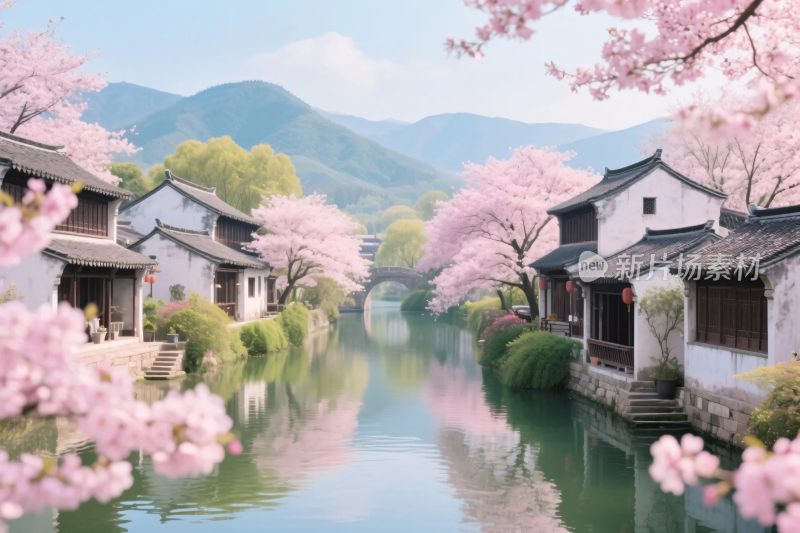 春日江南水乡美景