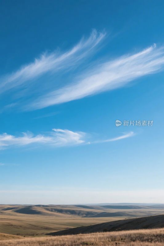 草原风景与蓝天白云