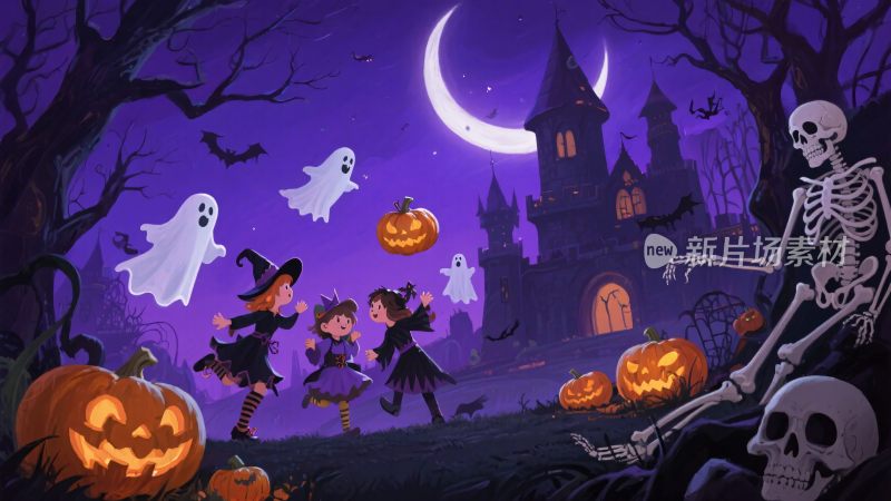 万圣节主题插画场景