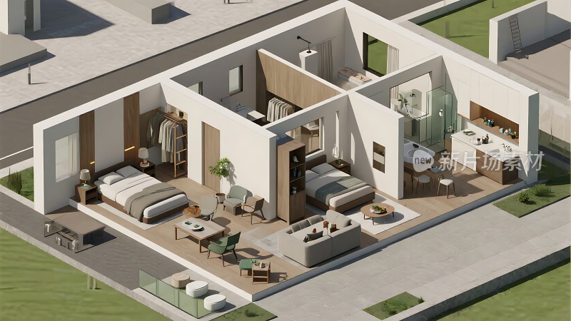 现代简约四居室宽敞明亮功能齐全