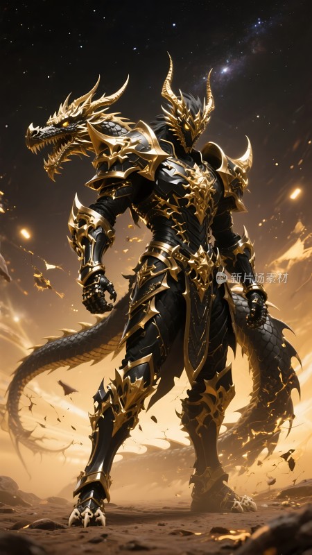 龙骑士黄金战甲与巨龙的传奇对决