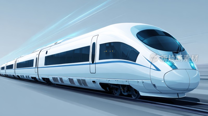 行驶中的高铁动车