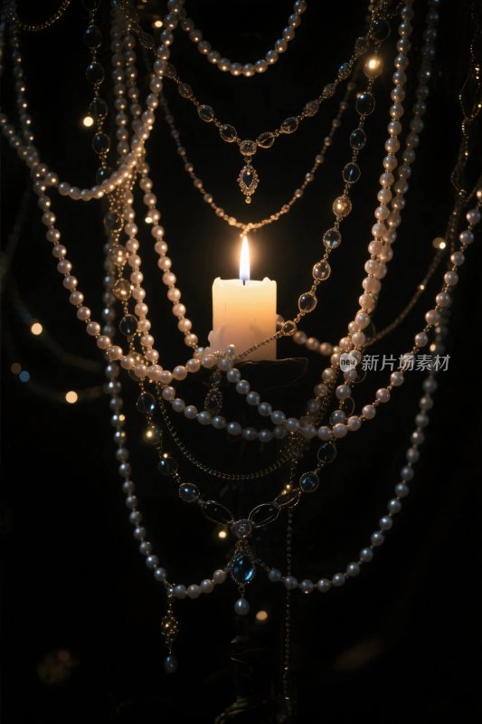 珠串蜡烛艺术光影