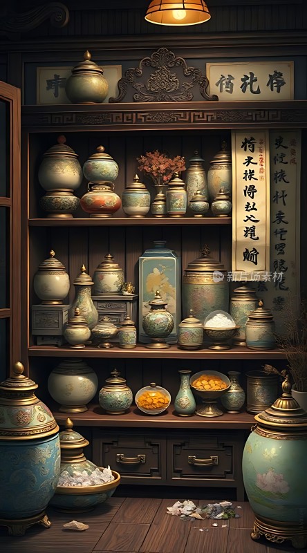 古董瓷器陈列室