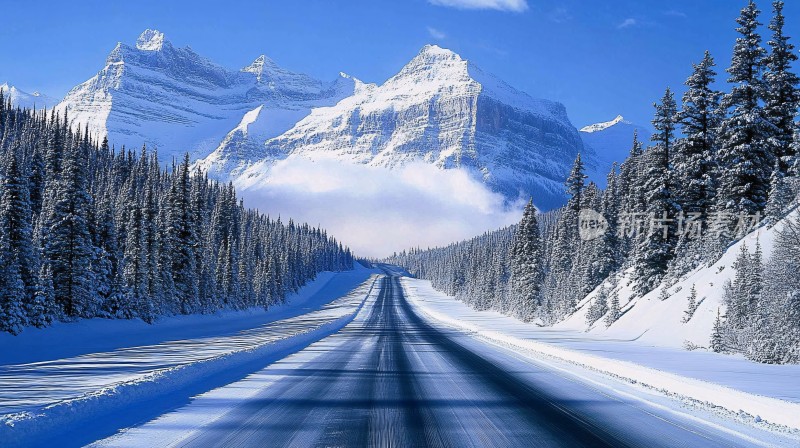 冰天雪地道路