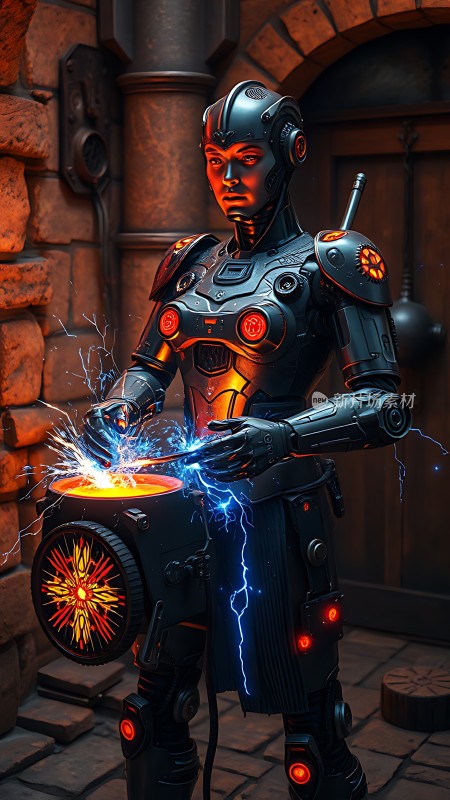 机械战士操作神秘装置