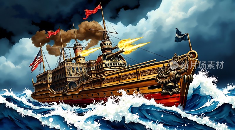 海战风云蒸汽动力战舰激斗大海