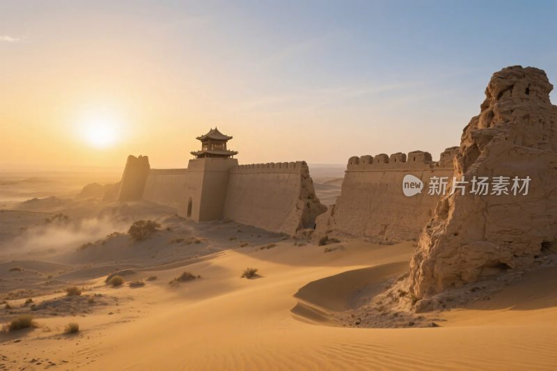 沙漠古城遗迹风光