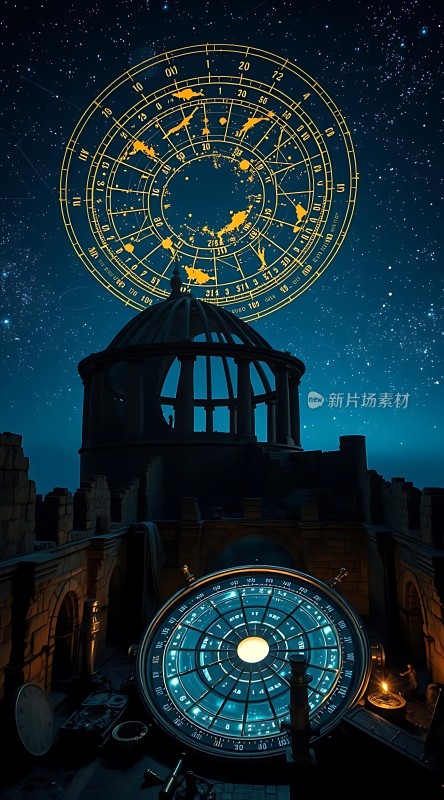 夜空下的古老天文台