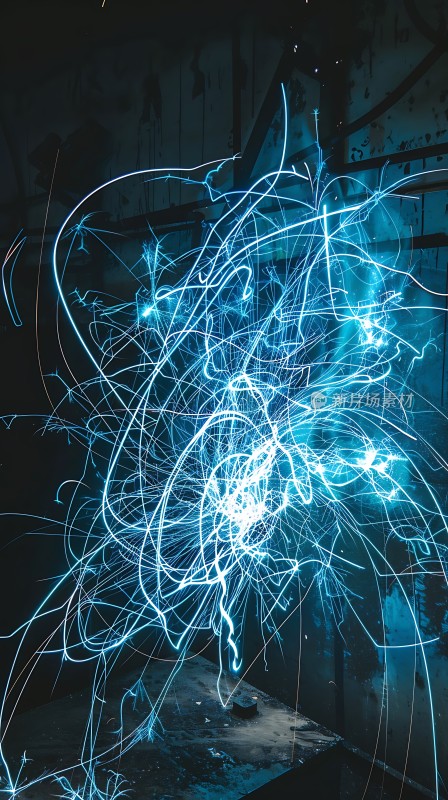 电光交错蓝色光芒四射