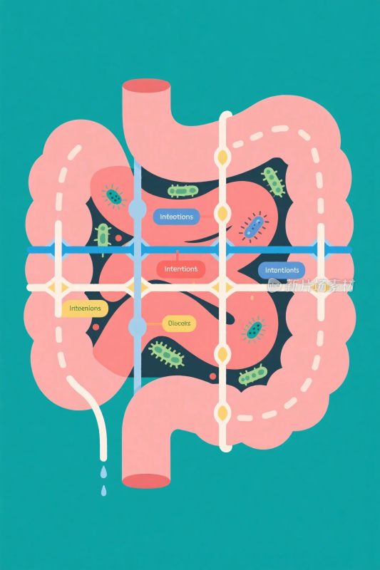 肠道微生物科学插画