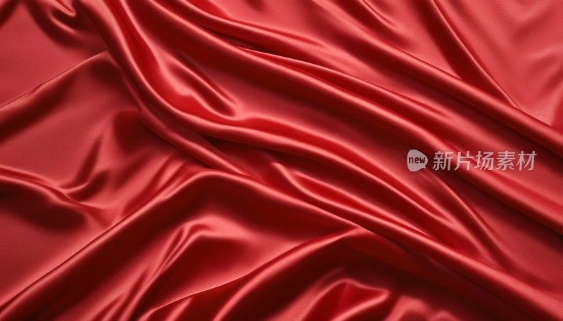 红色丝绸布料质感