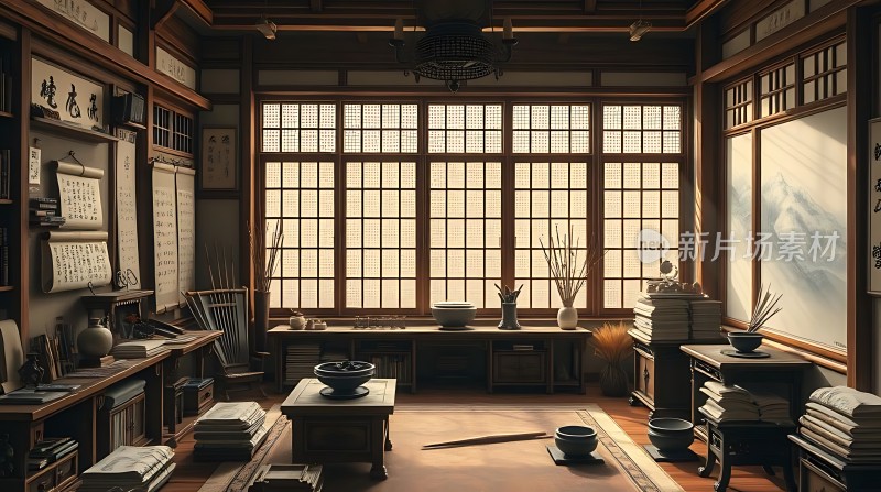 古风书房雅致宁静
