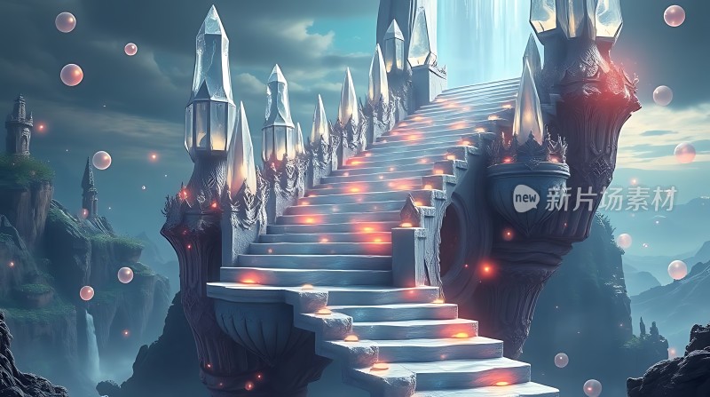 神秘水晶阶梯通往奇幻世界