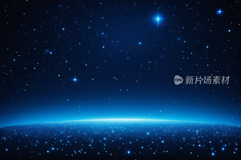 视图的蓝色行星星星在天空中背景纹理图片