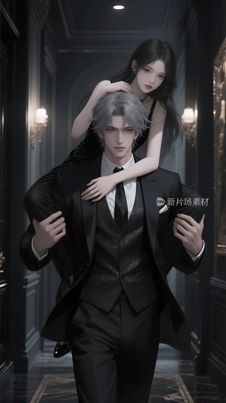 黑白配优雅与力量交织的瞬间