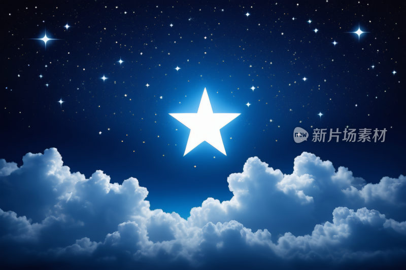 星空夜空有明亮的星星和云彩背景纹理图片