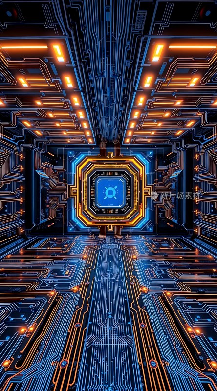 科技走廊未来主义风格