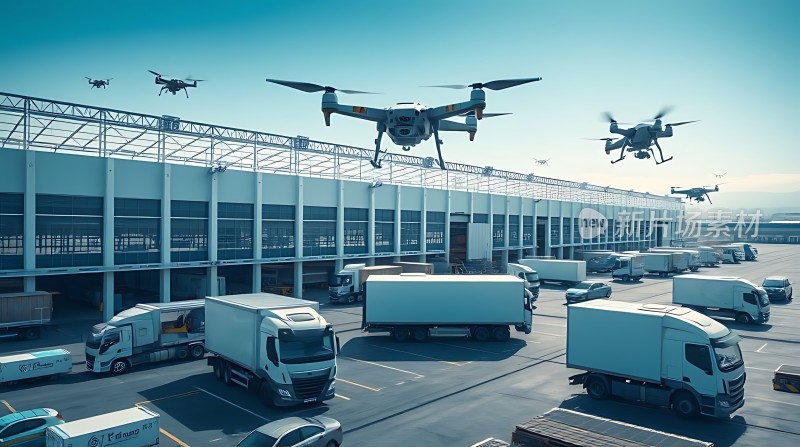 未来物流无人机与卡车协同作业