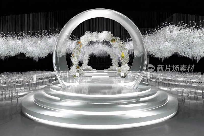 梦幻白色婚礼舞台场景