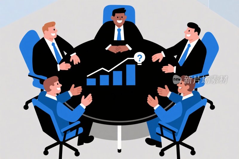 商务会议图表讨论插画