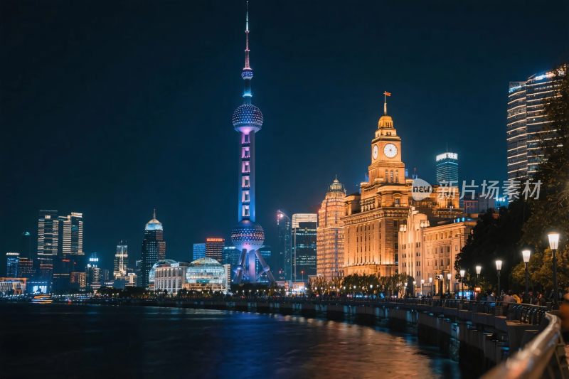 上海外滩夜景建筑风光