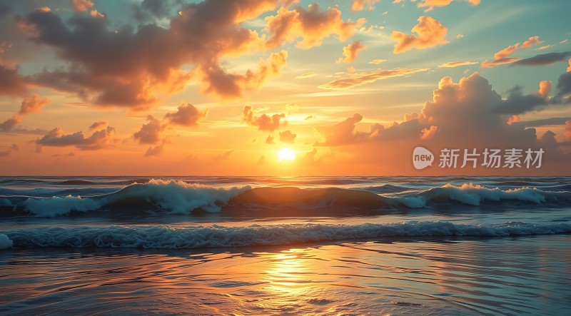 日落时分的海洋与天空