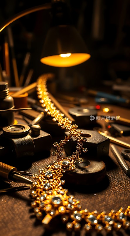 黄金项链与工具