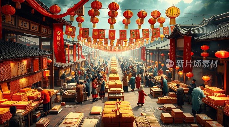 古风集市繁华景象