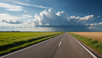 一条漫长的路高清风景图片