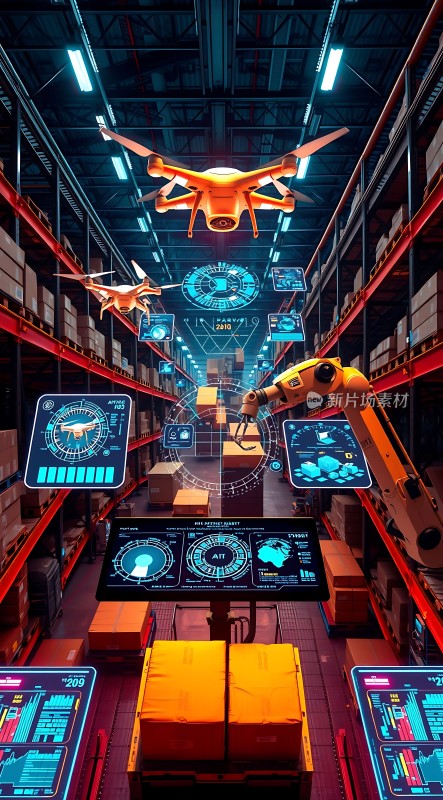 智能仓库无人机与机械臂协作