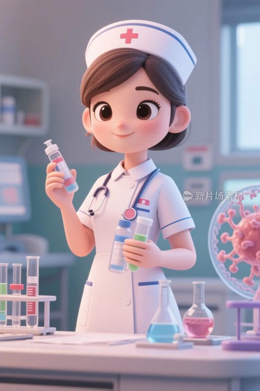 卡通护士实验室场景