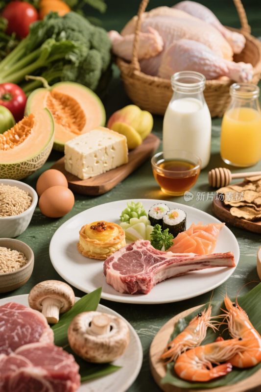 丰富食材展示图