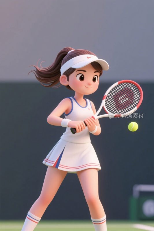 网球运动卡通人物