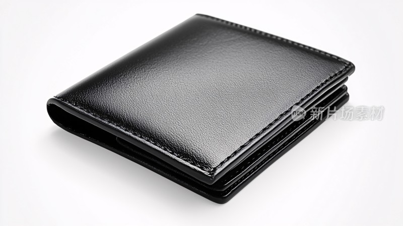 黑色皮质钱包特写