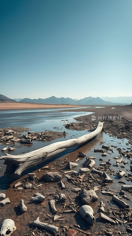 枯木与骷髅荒野中的生命痕迹