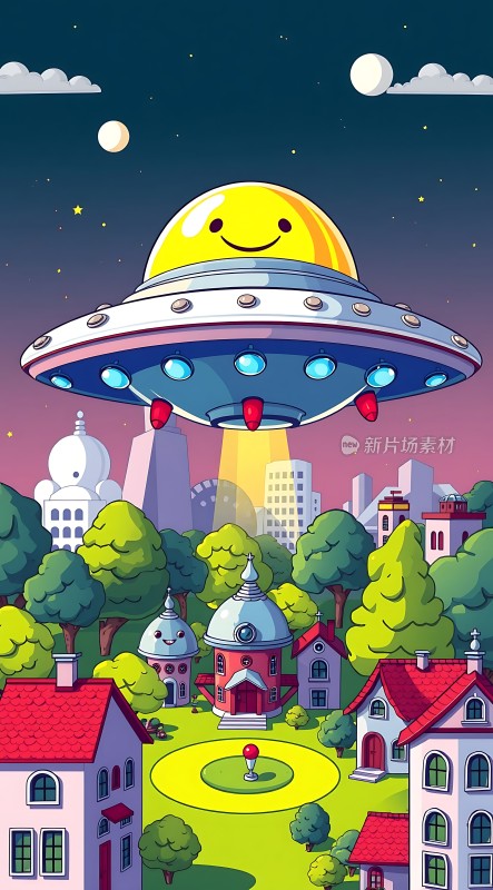 外星飞碟降临小镇