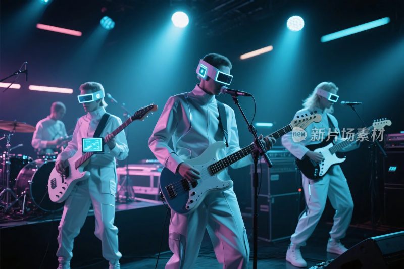 乐队舞台演出画面