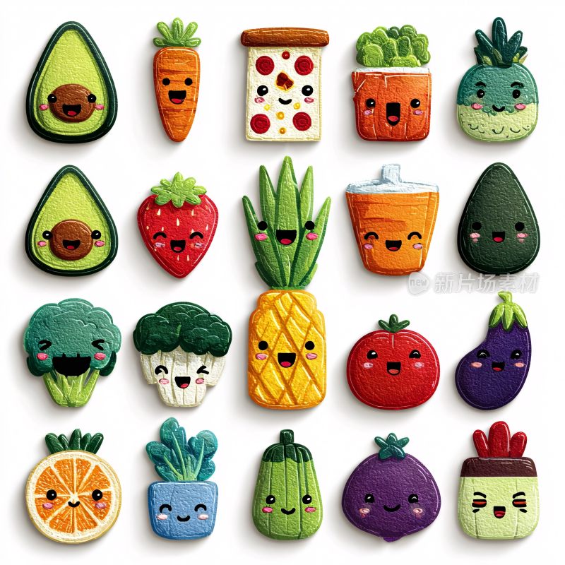 可爱卡通蔬菜水果插画集合