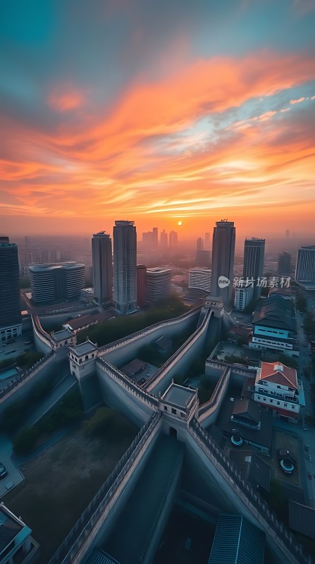 城市日出现代与历史交融