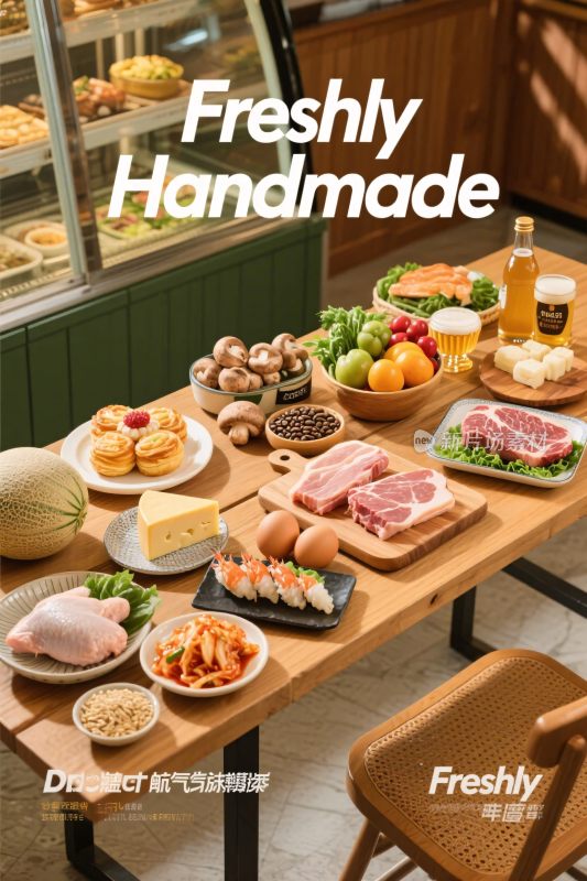 手工食材丰富陈列