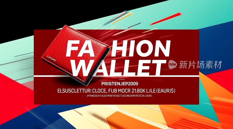 时尚钱包红色皮质设计新片场素材