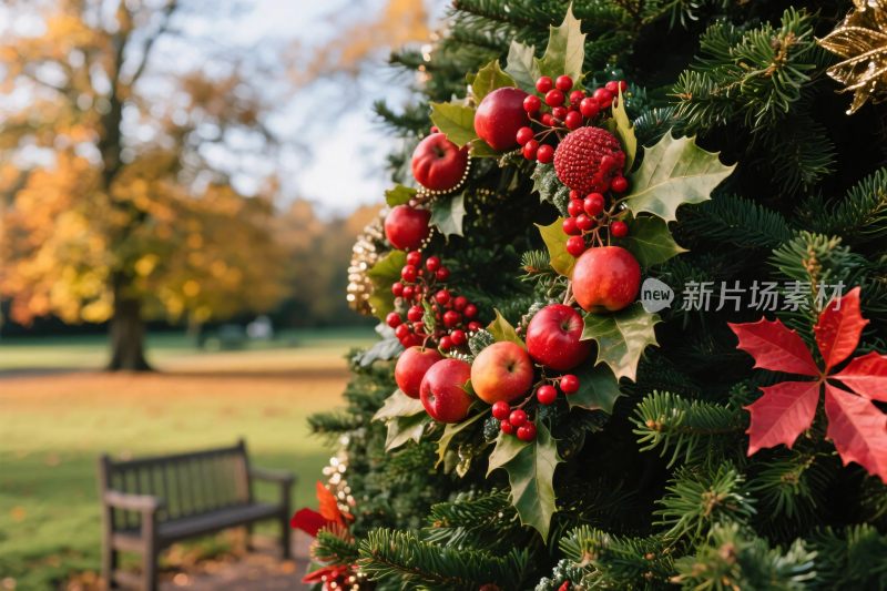 户外圣诞花环装饰
