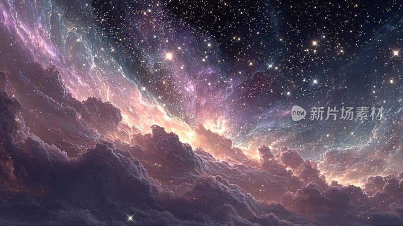 梦幻绚丽的星空云海景象