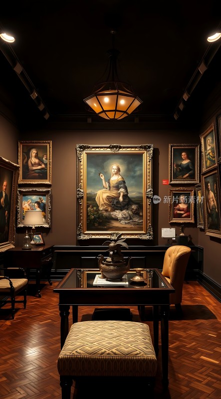 艺术殿堂古典画作与优雅家具的完美结合
