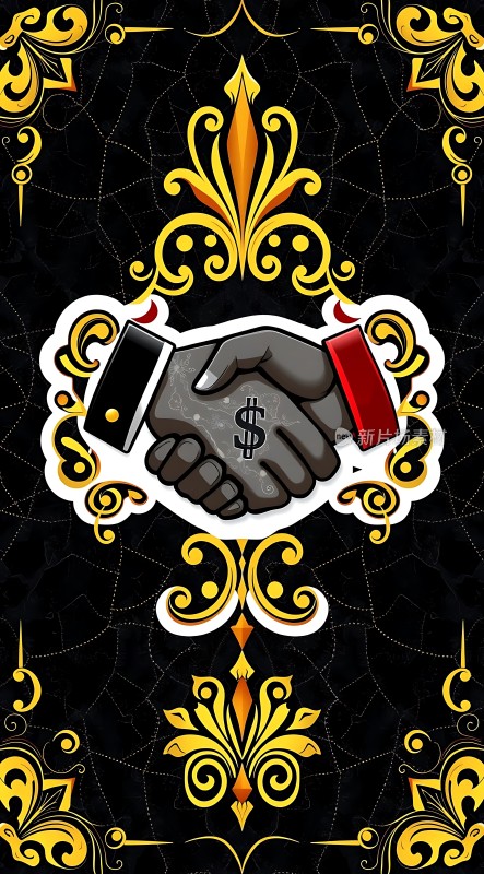 金钱交易握手合作